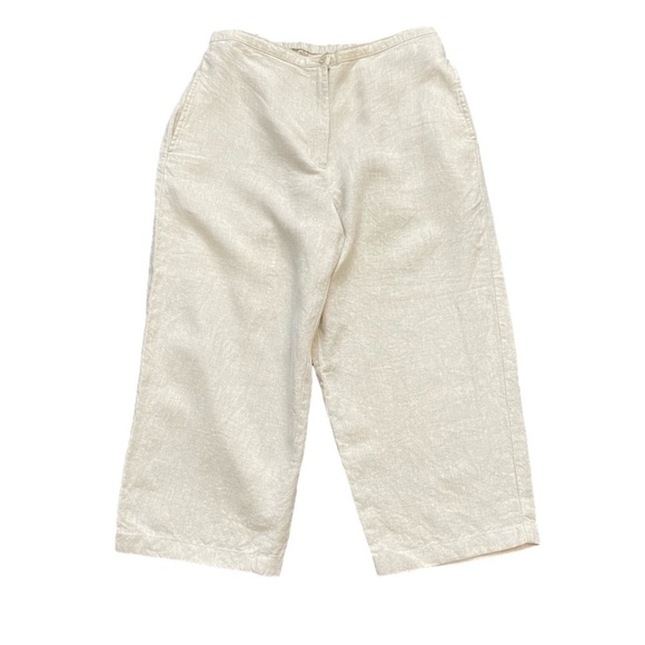 L.L. Bean Cropped Linen Pants Size 12 P - Picture 1 of 15